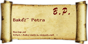 Bakó Petra névjegykártya
