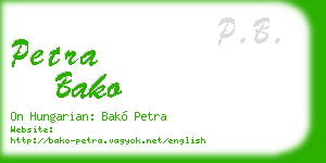 petra bako business card